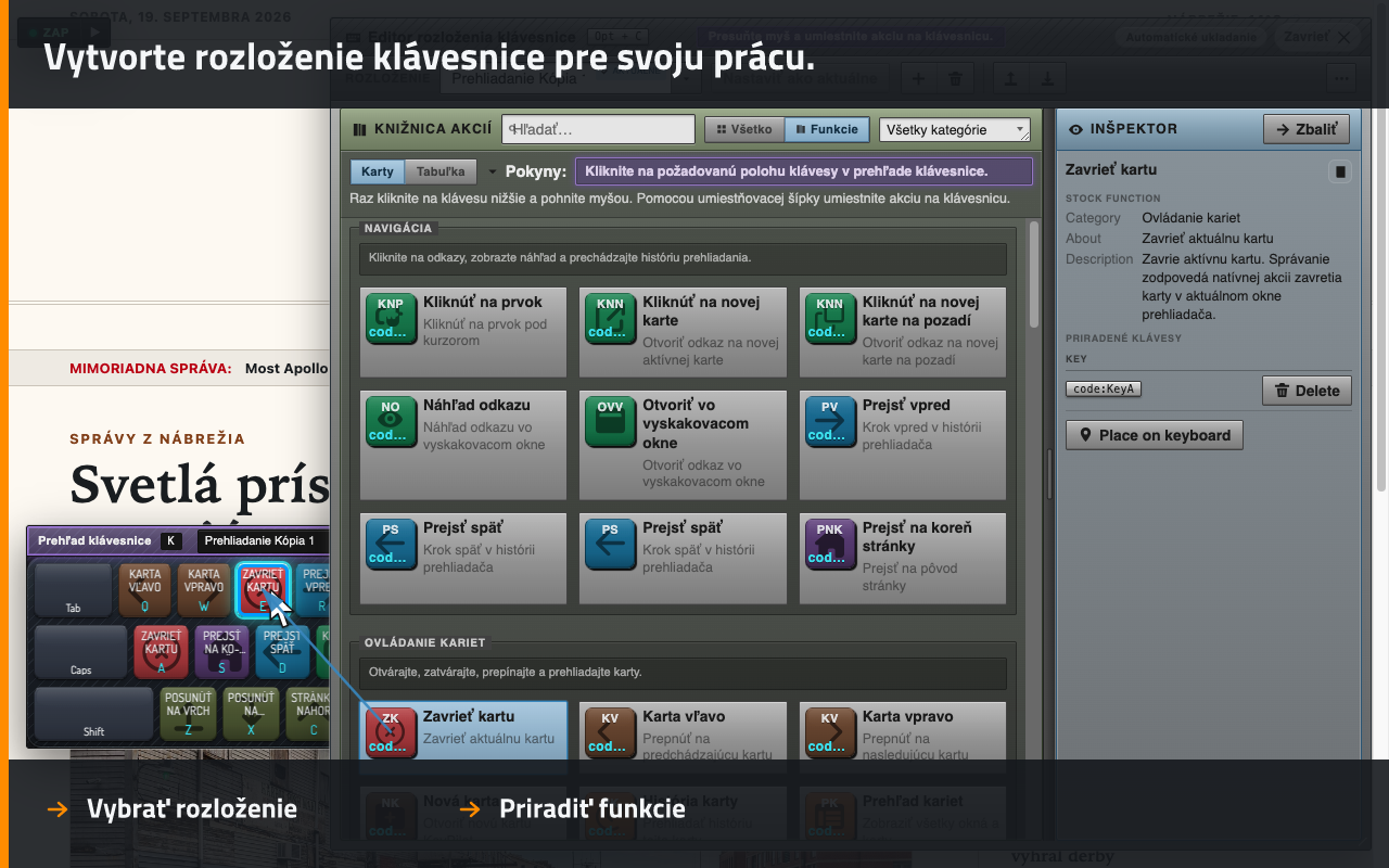 Vytvorte rozloženie klávesnice pre svoju prácu.