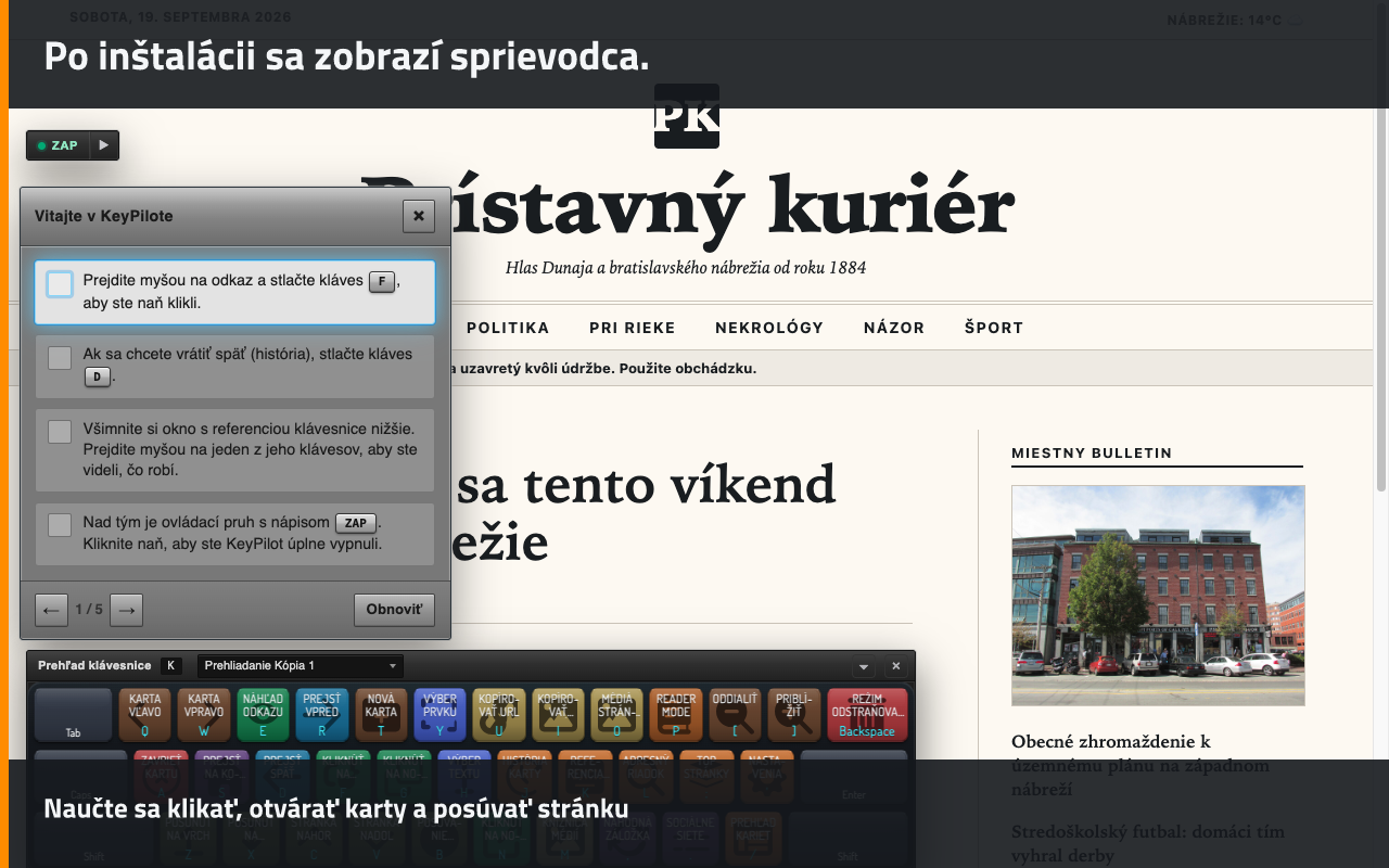 Po inštalácii sa zobrazí sprievodca.